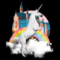Magical Unicorn Castle Women's V-Neck T-Shirt