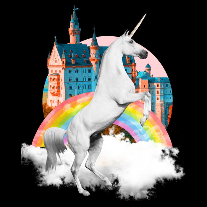 Magical Unicorn Castle Women's V-Neck T-Shirt