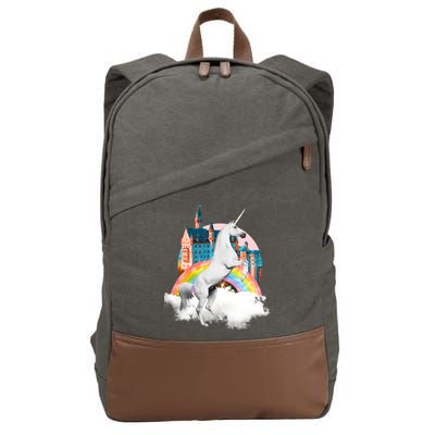 Magical Unicorn Castle Cotton Canvas Backpack