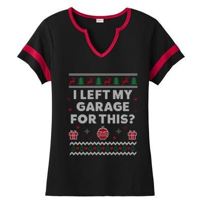 Mechanic Ugly Christmas Funny Garage Car Xmas Funny Gift Ladies Halftime Notch Neck Tee