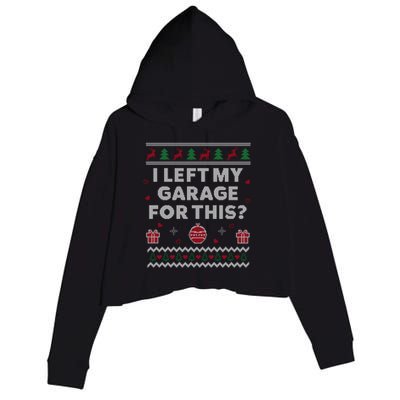 Mechanic Ugly Christmas Funny Garage Car Xmas Funny Gift Crop Fleece Hoodie