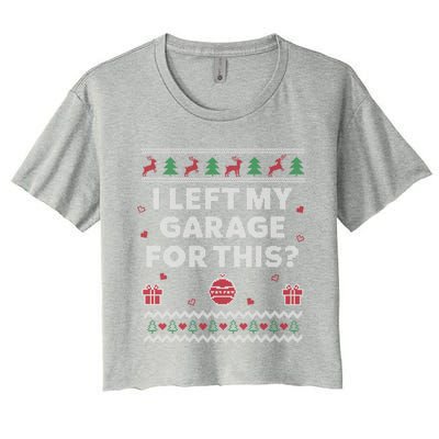 Mechanic Ugly Christmas Funny Garage Car Xmas Funny Gift Women's Crop Top Tee