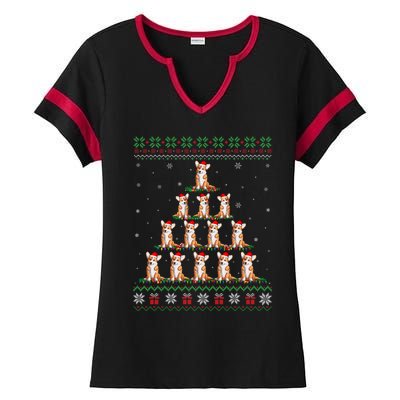 Matching Ugly Christmas Ornat Decor Xmas Welsh Corgi Tree Gift Ladies Halftime Notch Neck Tee