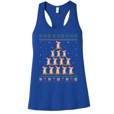 Matching Ugly Christmas Ornat Decor Xmas Welsh Corgi Tree Gift Women's Racerback Tank