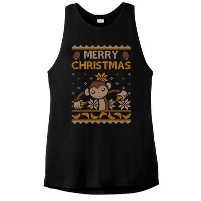 Monkey Ugly Christmas Jungle Gorilla Bananas Cute Gift Ladies PosiCharge Tri-Blend Wicking Tank