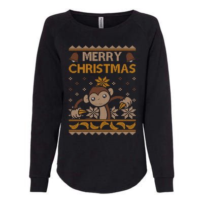 Monkey Ugly Christmas Jungle Gorilla Bananas Cute Gift Womens California Wash Sweatshirt