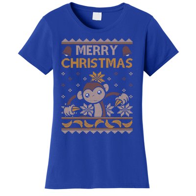 Monkey Ugly Christmas Jungle Gorilla Bananas Cute Gift Women's T-Shirt