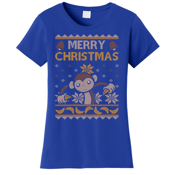 Monkey Ugly Christmas Jungle Gorilla Bananas Cute Gift Women's T-Shirt