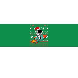 Merry Ugly Christmas Santa Hat Astronaut Riding Rocket Xmas Bumper Sticker