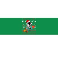 Merry Ugly Christmas Santa Hat Astronaut Riding Rocket Xmas Bumper Sticker