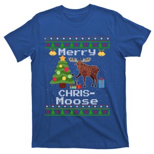 Moose Ugly Christmas Sweater Merry Chrismoose Funny Moose Funny Gift T-Shirt