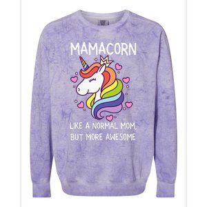 Mamacorn Unicorn Costume Mom MotherS Day Colorblast Crewneck Sweatshirt