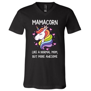 Mamacorn Unicorn Costume Mom MotherS Day V-Neck T-Shirt