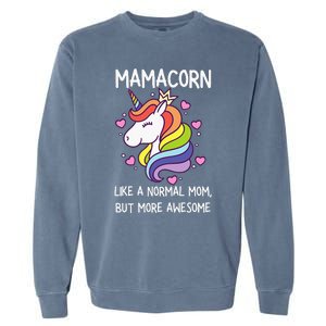 Mamacorn Unicorn Costume Mom MotherS Day Garment-Dyed Sweatshirt