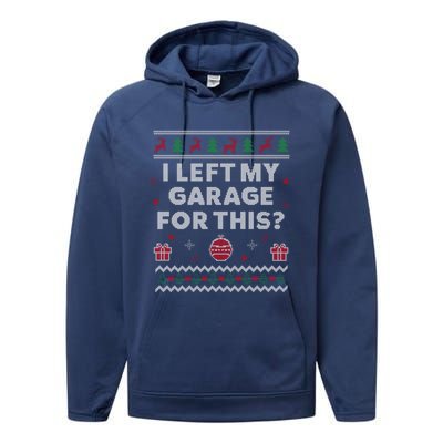 Mechanic Ugly Christmas Funny Garage Car Xmas Funny Gift Performance Fleece Hoodie