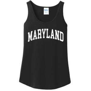 Maryland Us College Font Proud American Usa States Ladies Essential Tank