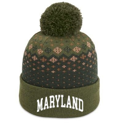 Maryland Us College Font Proud American Usa States The Baniff Cuffed Pom Beanie