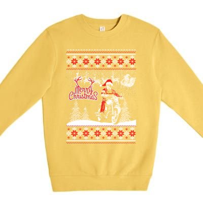 Motorcycle Ugly Christmas Premium Crewneck Sweatshirt