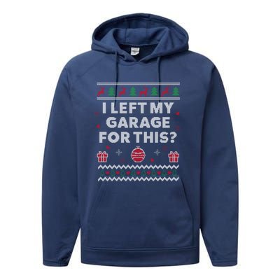 Mechanic Ugly Christmas Funny Garage Car Xmas Funny Gift Performance Fleece Hoodie