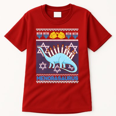 Menorasaurus Ugly Christmas Tall T-Shirt