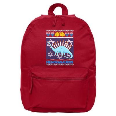 Menorasaurus Ugly Christmas 16 in Basic Backpack