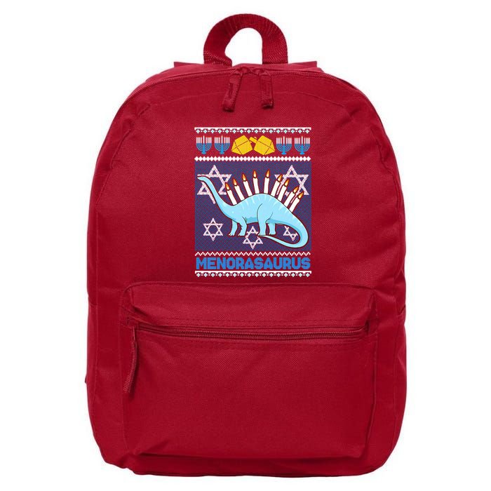 Menorasaurus Ugly Christmas 16 in Basic Backpack
