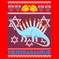 Menorasaurus Ugly Christmas 16 in Basic Backpack