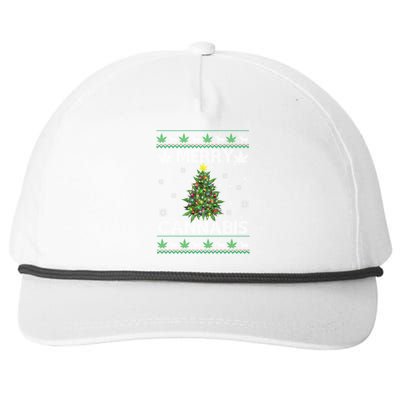 Marijuana Ugly Christmas Santa Cannabis Weed 420 Get Lit Funny Gift Snapback Five-Panel Rope Hat