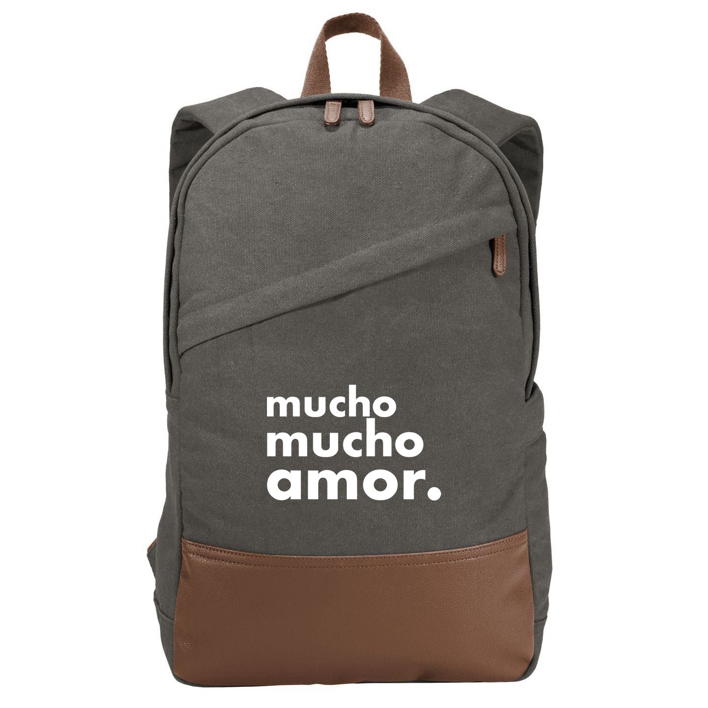 Mucho Mucho Amor Funny Meme Cotton Canvas Backpack