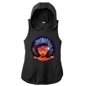 Melanin Unapologetically Dope Ladies PosiCharge Tri-Blend Wicking Draft Hoodie Tank