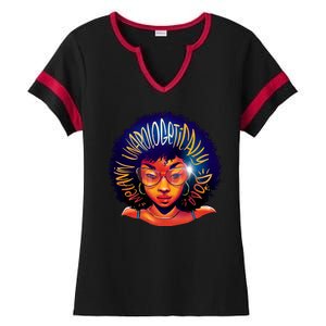 Melanin Unapologetically Dope Ladies Halftime Notch Neck Tee