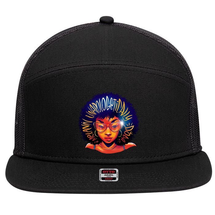 Melanin Unapologetically Dope 7 Panel Mesh Trucker Snapback Hat