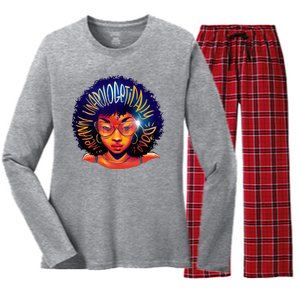 Melanin Unapologetically Dope Women's Long Sleeve Flannel Pajama Set 