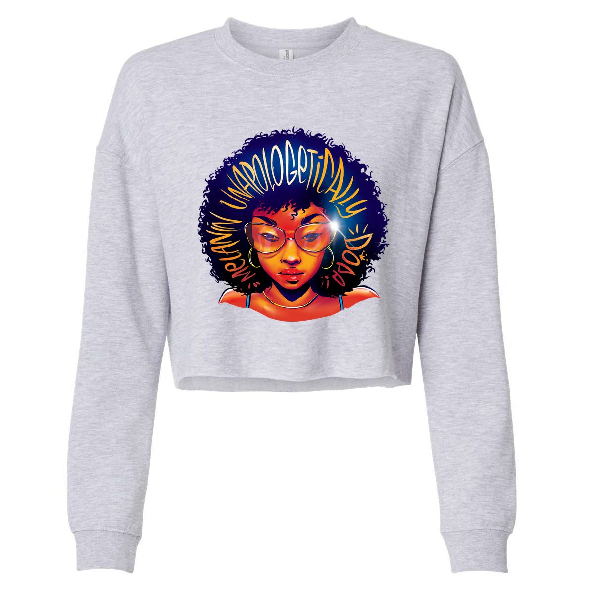 Melanin Unapologetically Dope Cropped Pullover Crew