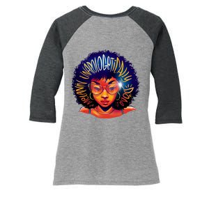 Melanin Unapologetically Dope Women's Tri-Blend 3/4-Sleeve Raglan Shirt