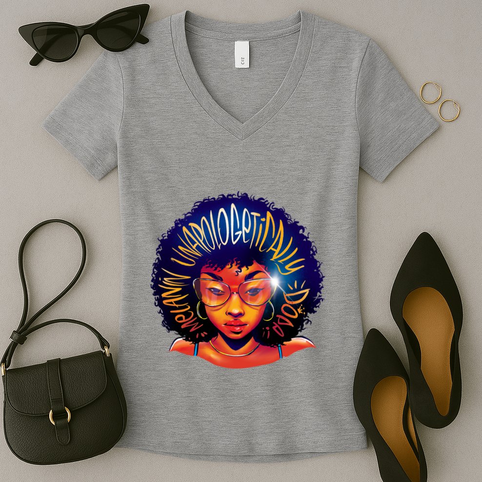 Melanin Unapologetically Dope Women's V-Neck T-Shirt