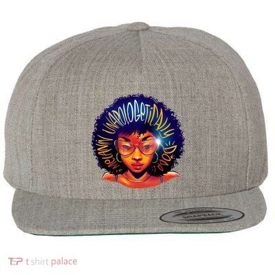 Melanin Unapologetically Dope Wool Snapback Cap