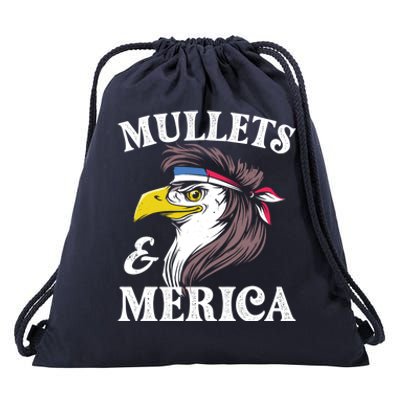 Mullegift Usa Eagle Mullet Merica Vintage American Flag Gift Drawstring Bag