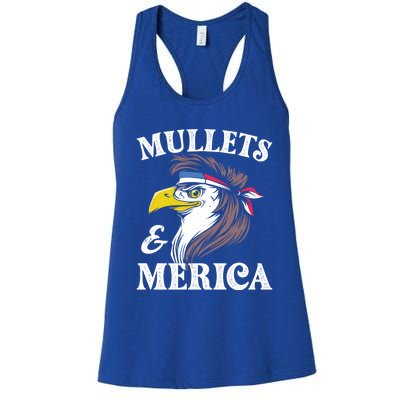 Mullegift Usa Eagle Mullet Merica Vintage American Flag Great Gift Women's Racerback Tank