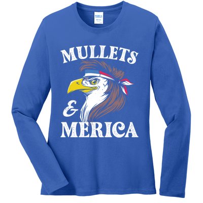 Mullegift Usa Eagle Mullet Merica Vintage American Flag Great Gift Ladies Long Sleeve Shirt