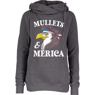 Mullegift Usa Eagle Mullet Merica Vintage American Flag Great Gift Womens Funnel Neck Pullover Hood