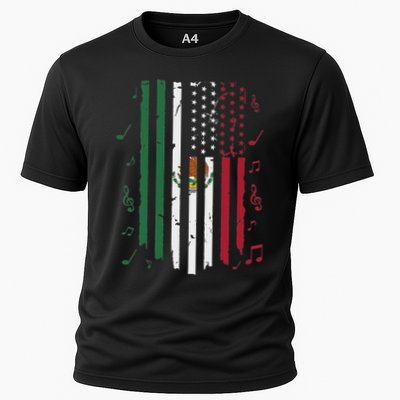 Mexico Us Flag Patriot Mexican Flag American Flag Cooling Performance Crew T-Shirt