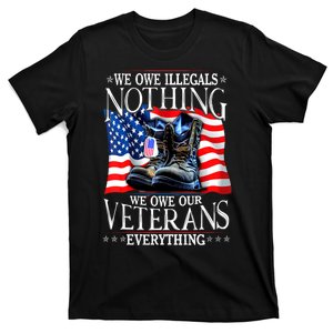 Military Us Flag We Owe Illegals Nothing Veterans Everything Gift T-Shirt