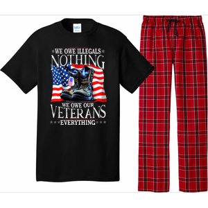 Military Us Flag We Owe Illegals Nothing Veterans Everything Gift Pajama Set