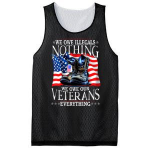 Military Us Flag We Owe Illegals Nothing Veterans Everything Gift Mesh Reversible Basketball Jersey Tank