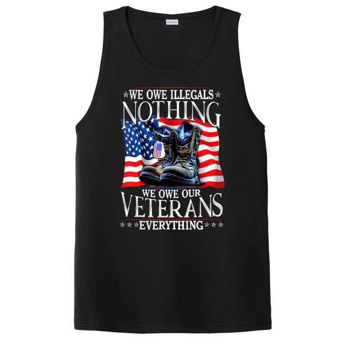 Military Us Flag We Owe Illegals Nothing Veterans Everything Gift PosiCharge Competitor Tank