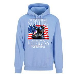 Military Us Flag We Owe Illegals Nothing Veterans Everything Gift Unisex Surf Hoodie