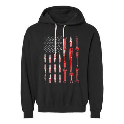 Mechanic USA Flag Garment-Dyed Fleece Hoodie