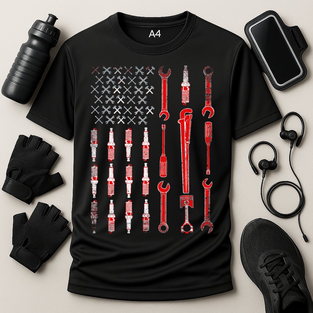 Mechanic USA Flag Performance Shirt