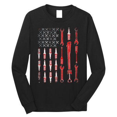 Mechanic USA Flag Long Sleeve Shirt